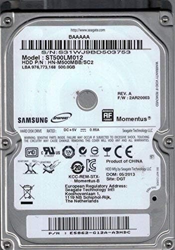 Samsung 500GB 2.5" SATA Internal HDD 3GB/s HN-M500MBB (OEM)