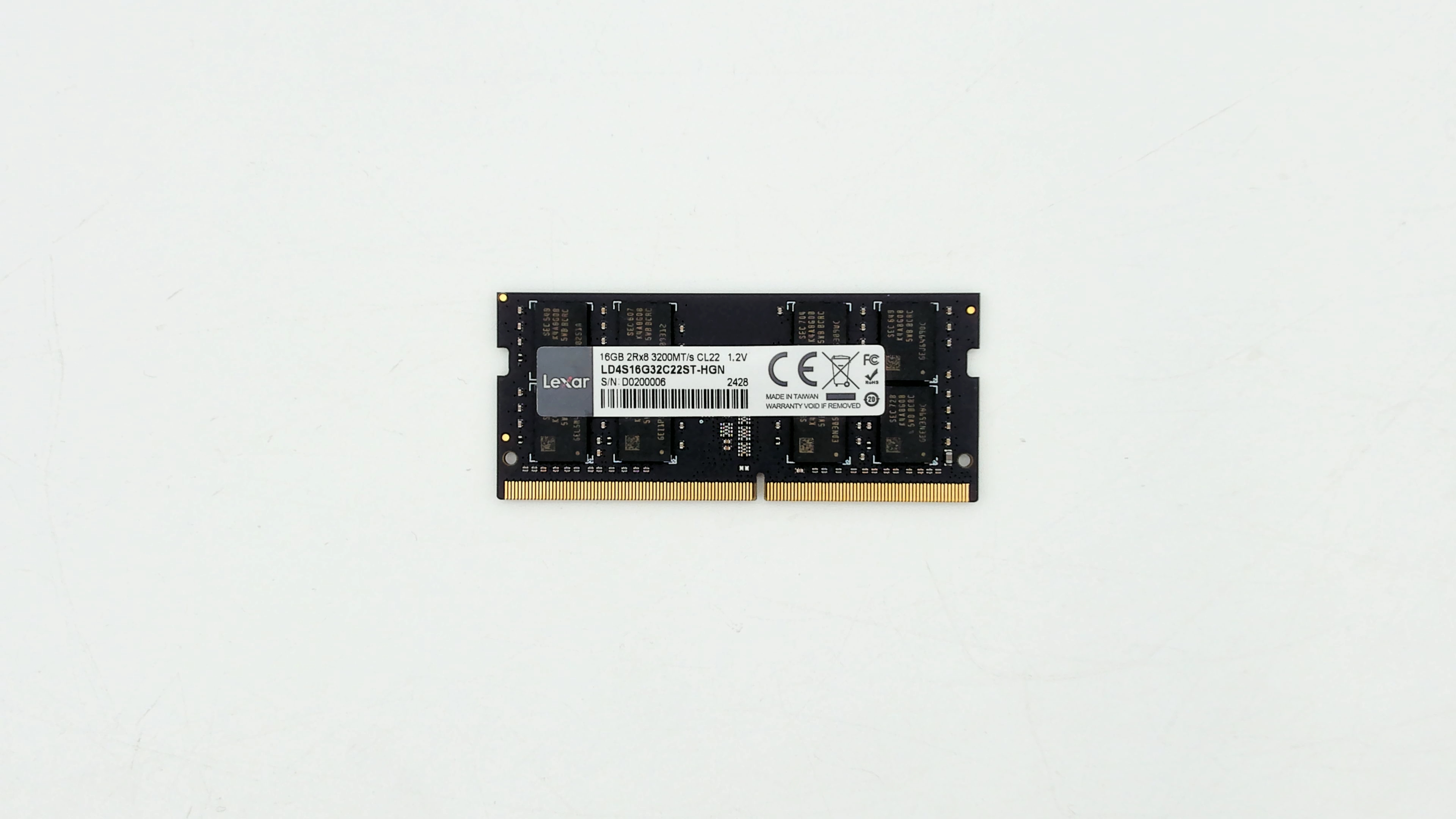 Lexar 16GB DDR4 SODIMM 3200MT/s CL22 260-Pin Laptop RAM